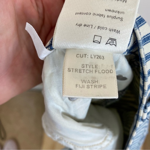 Reformation Stretch Flood Wide Leg Jeans in Fiji Stripe - Picture 7 of 10